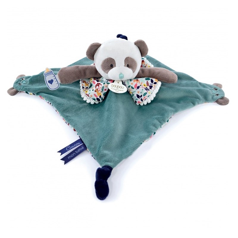 Doudou panda avec marionnette à doigts