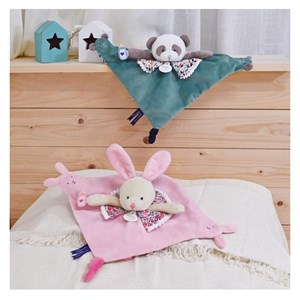 Doudou panda avec marionnette à doigts