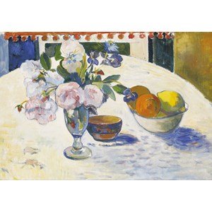 Fleurs et bol de fruits de gauguin