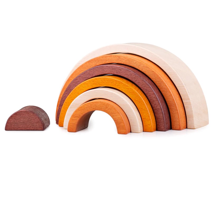 Bigjigs - Arc-en-ciel empilable naturel