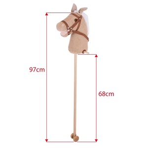 Cheval bâton en bois et velours côtel?