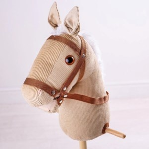 Cheval bâton en bois et velours côtel?
