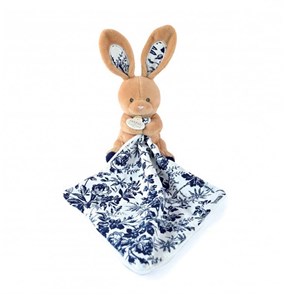Doudou pantin lapin bleu marine