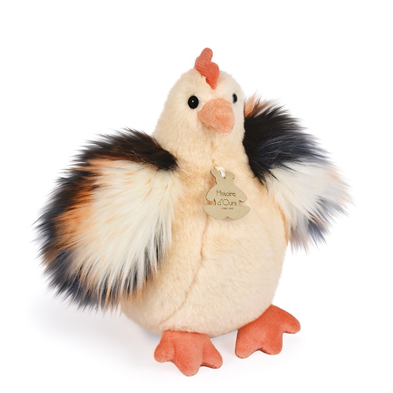Peluche poule poulette beige 20 cm