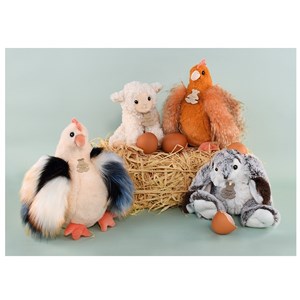 Peluche poule poulette beige 20 cm