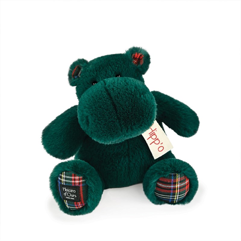 Histoire D'Ours - Peluche hippo hip chic vert sapin 25 cm