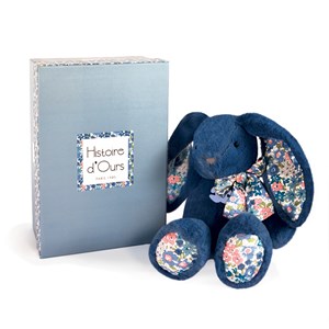 Peluche lapin bleu 25 cm