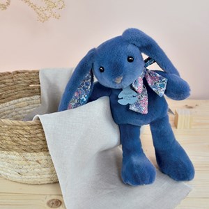 Peluche lapin bleu 25 cm