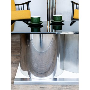 Table basse en métal et verre n°74