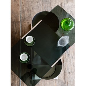 Table basse en métal et verre n°74