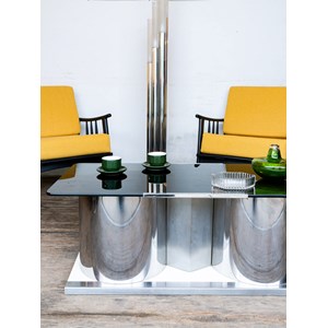 Table basse en métal et verre n°74