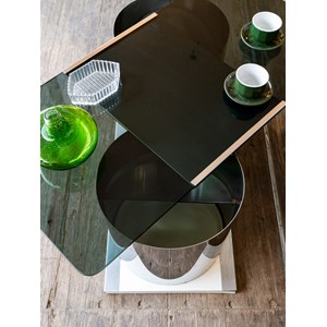 Table basse en métal et verre n°74