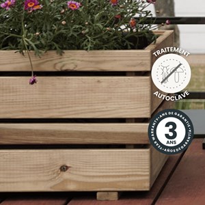 Bac à fleurs carré oslo - petit volume