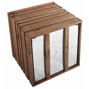 Bac à fleurs carré teinté brun lign z