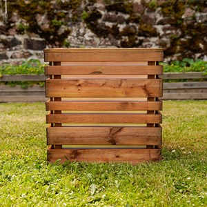 Bac à fleurs carré teinté brun lign z