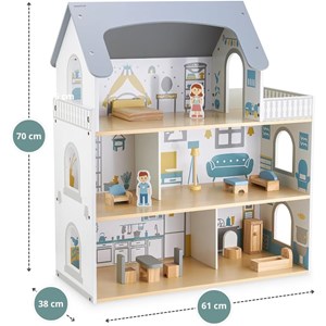 Maison de poupée bois avec accessoires