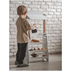 Marchande bois enfant stand vendeur