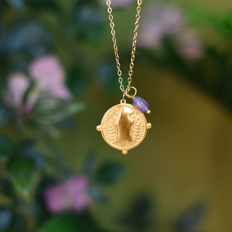 Collier Pendentif Ours Zuni En étain – Totem Amérindien, Cordon Ajustable