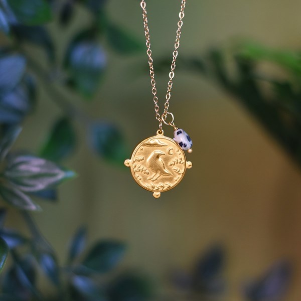 Collier Homme Atoll Palme En Os De Corne De Bovin – Blanc Crème, Neuf Avec étiquettes