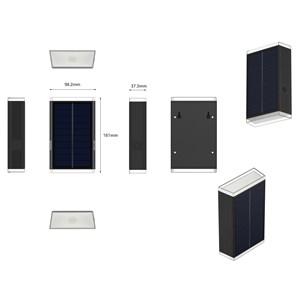 Lot de 2 projecteurs solaires noir rody