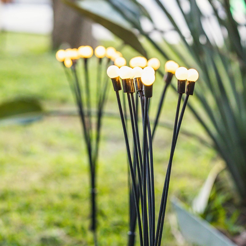 Lot de 4 balises solaires 10 boules noir lyra