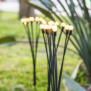 Lot de 4 torches solaires noir lyra