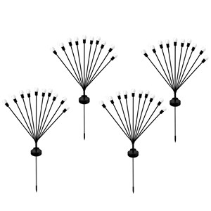 Lot de 4 torches solaires noir lyra