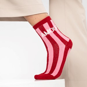 Chaussettes rayées femme amour