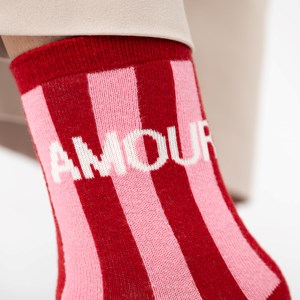 Chaussettes rayées femme amour