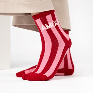 Chaussettes rayées femme amour