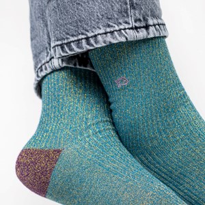 Chaussettes vintage bleu canard
