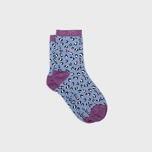 Chaussettes léopard bleu