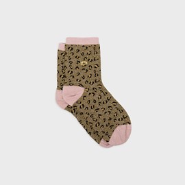 Chaussettes léopard vert olive
