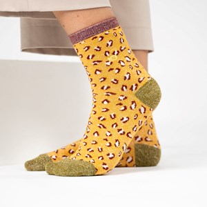 Chaussettes léopard jaune