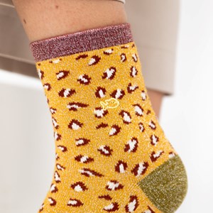 Chaussettes léopard jaune