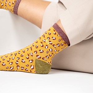 Chaussettes léopard jaune