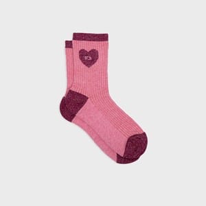 Chaussettes coeur rose clair et rose