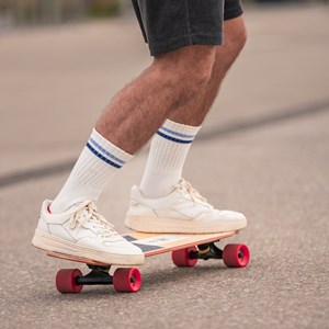 Chaussettes retro blanc et bleu