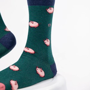Chaussettes à motifs animaux cochon