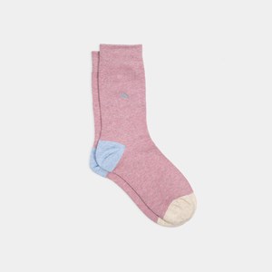 Chaussettes unies rose chiné