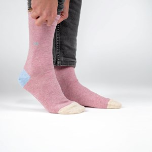 Chaussettes unies rose chiné