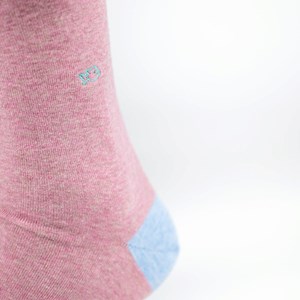 Chaussettes unies rose chiné