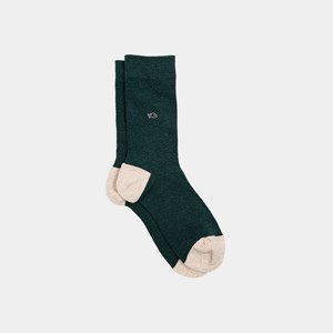 Chaussettes unies vert foncé chiné