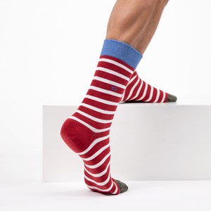 Chaussettes rayures larges rouge