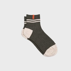 Chaussettes mi-hautes kaki et beige