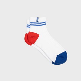 Chaussettes mi-hautes blanc et bleu