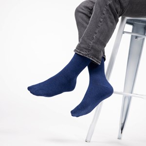 Chaussettes en bambou marine chiné