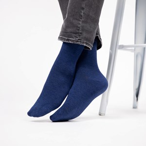 Chaussettes en bambou marine chiné