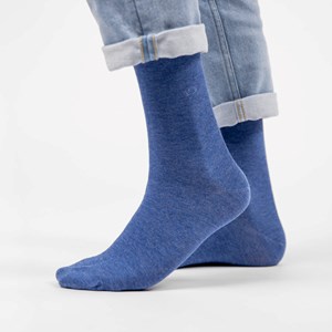 Chaussettes en bambou bleu jean chiné