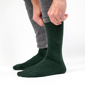 Chaussettes en bambou vert foncé